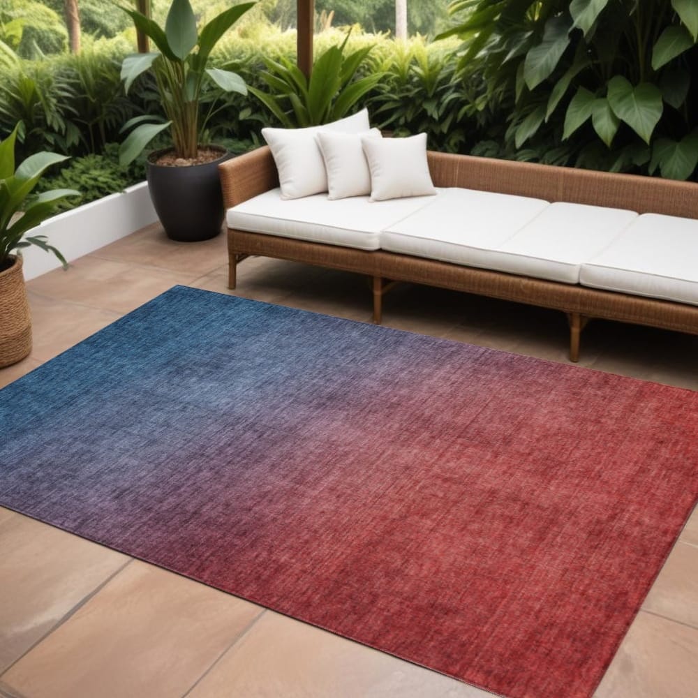 HomeRoots Ombre Transitional Rectangle Outdoor Rug