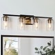 preview thumbnail 10 of 26, 2/3/4-Light Modern Black Gold Bathroom Vanity Lights Seeded Glass Wall Sconces 4-Light