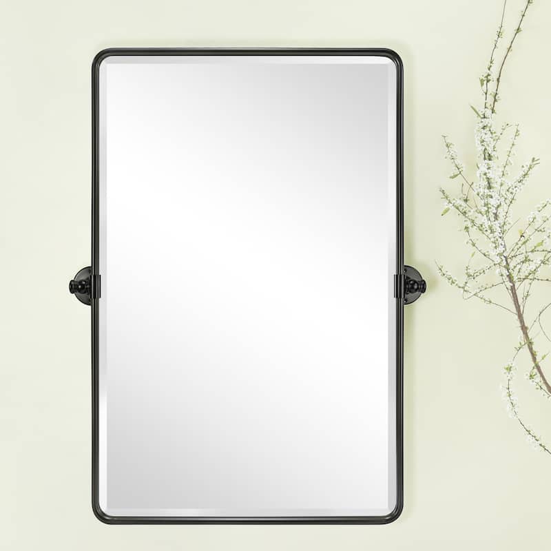 Woodvale Rectangle Metal Wall Mirrors - Rubbed Bronze - 30" x 20"
