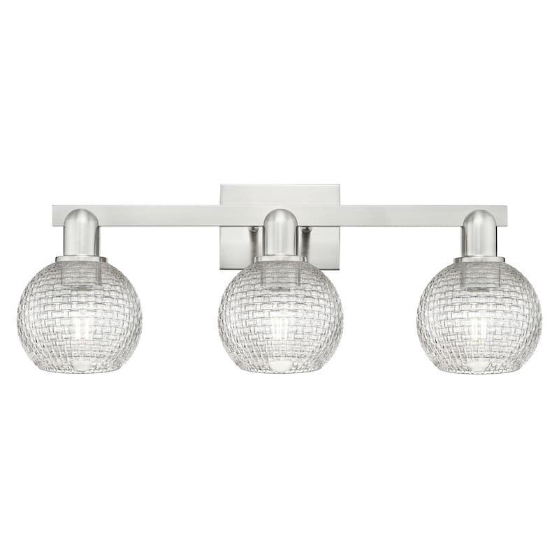 Innovations Lighting 716-3W-10-25 Athens Vanity Athens 3 Light 25" - Brushed Satin Nickel / Clear Basketweave