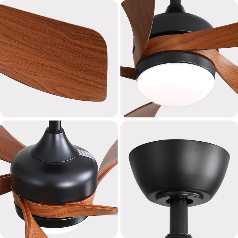 Sofucor 45 Inch Ceiling Fan with Light and Remote,Indoor/Outdoor with 3-Timer,Low Profile Quiet for Bedroom Living Room Patio