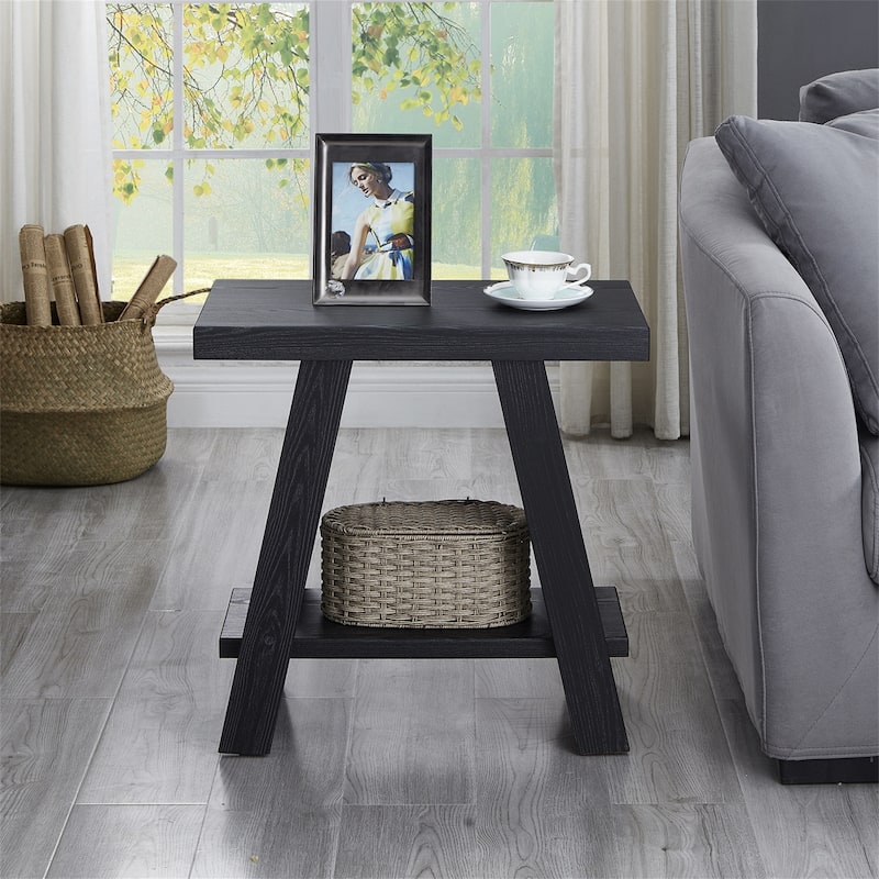 Contemporary Wood Shelf Side Table