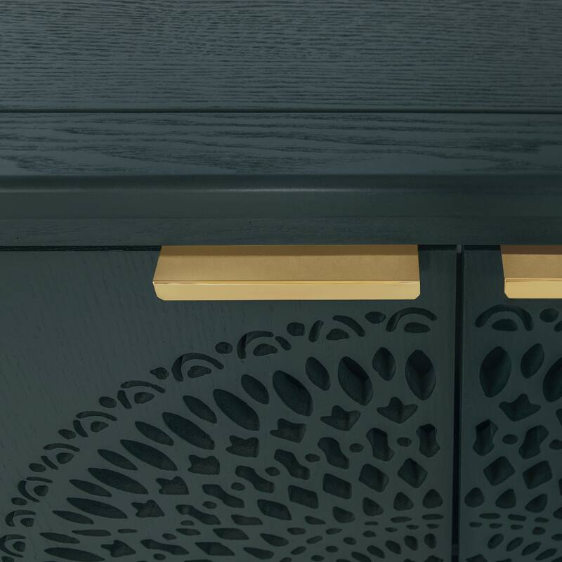 Hollow Carved 2-Door Accent Cabinet Sideboard Buffet Storage Cabinet for Entryway Living Room or Bedroom