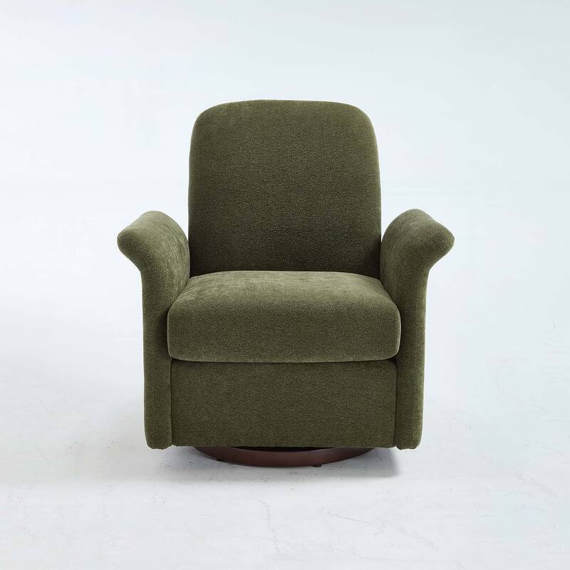 Swivel Accent Chair with Wood Base for Comfortable Reading and Living Room Elegance