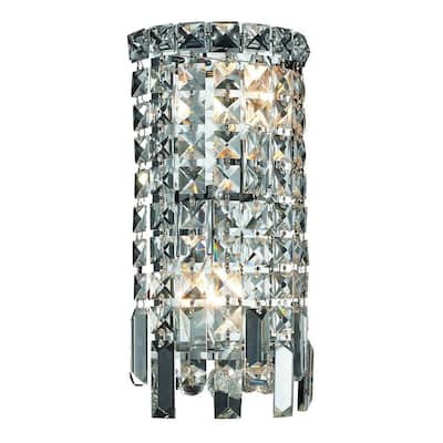 Elegant Lighting 6-inch 2-light Royal Cut Chrome Crystal Clear Wall Sconce