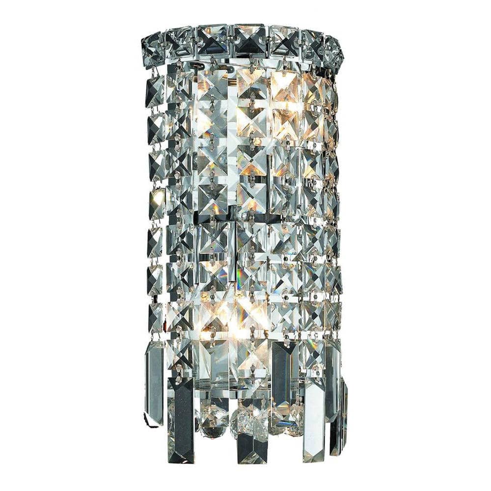 Elegant Lighting 6-inch 2-light Royal Cut Chrome Crystal Clear Wall Sconce
