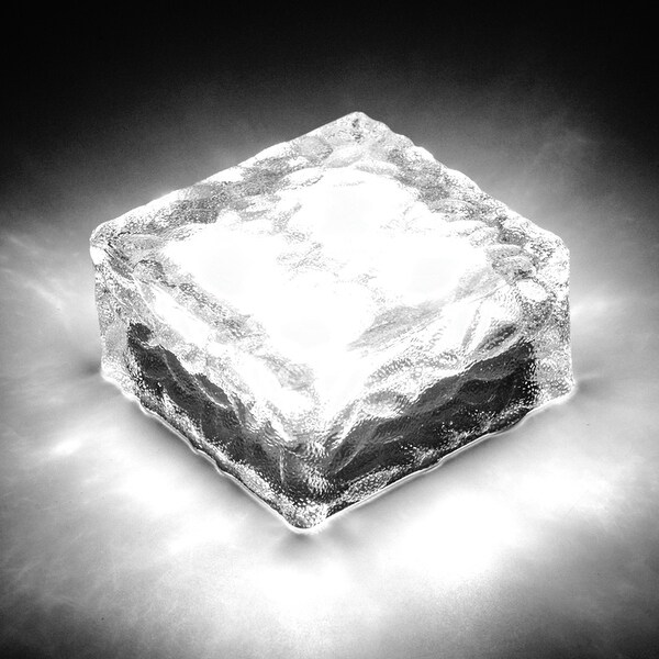 Shop Waterproof Solar 4LEDs Path Ice Cube Rock LED Frosted Glass Brick