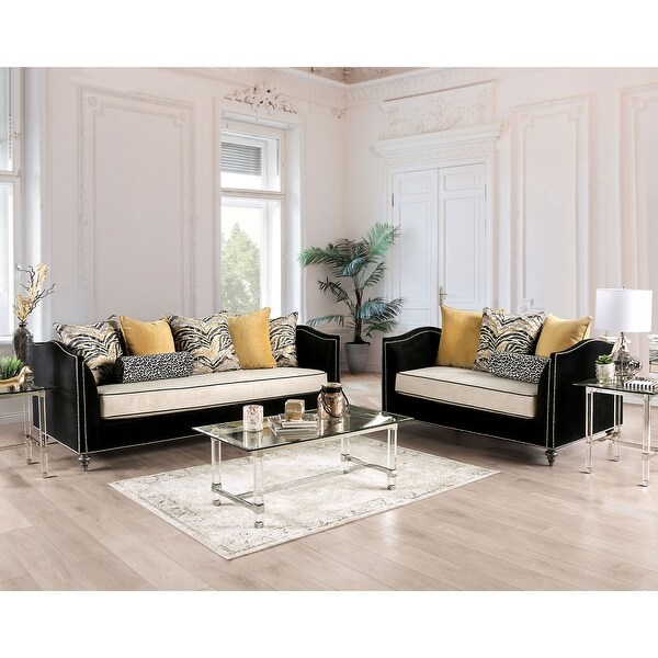 Shop Furniture of America Jak Transitional Black 2-piece ...