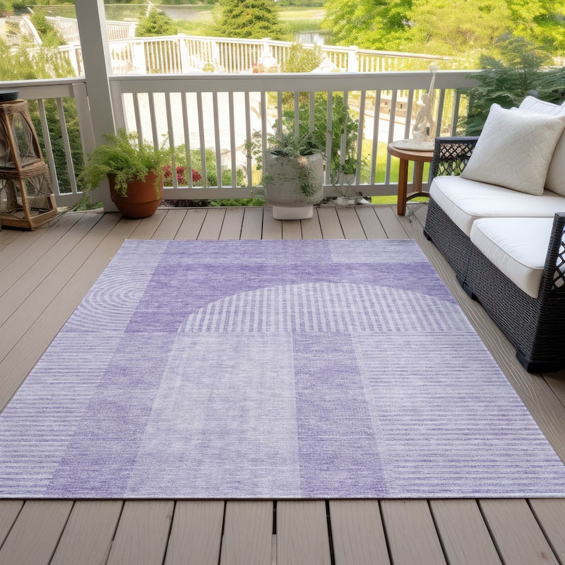 Machine Washable Indoor/ Outdoor Chantille Modern Deco Rug