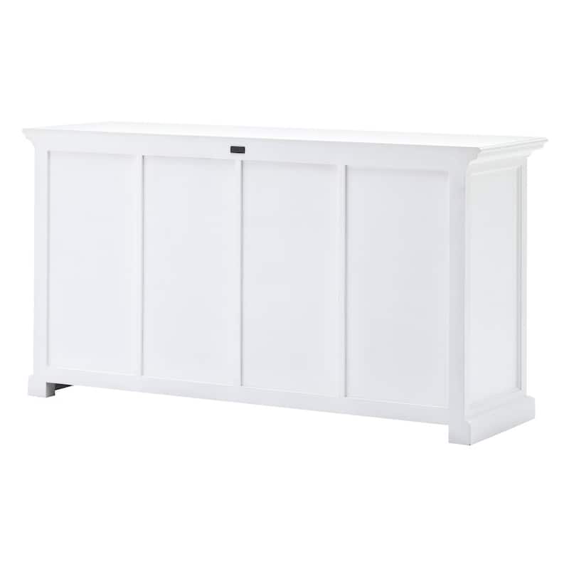 HomeRoots 63" White Solid Wood Four Drawer Sideboard with Two Doors - 62.99' X '33.46' X '19.69