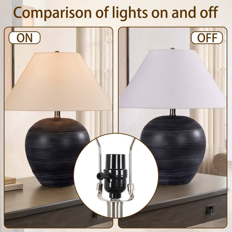 Ceramic Table Lamp with Linen Shade