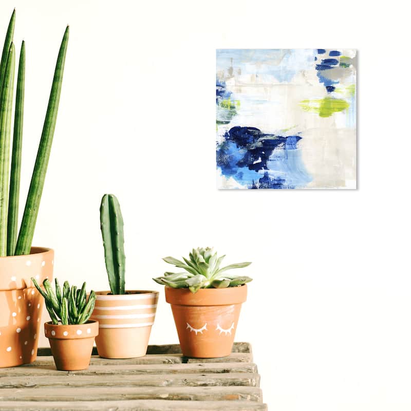 Wynwood Studio Canvas Abstract Perks Blue and Modern & Contemporary Wall Art Canvas Print - 12 x 12