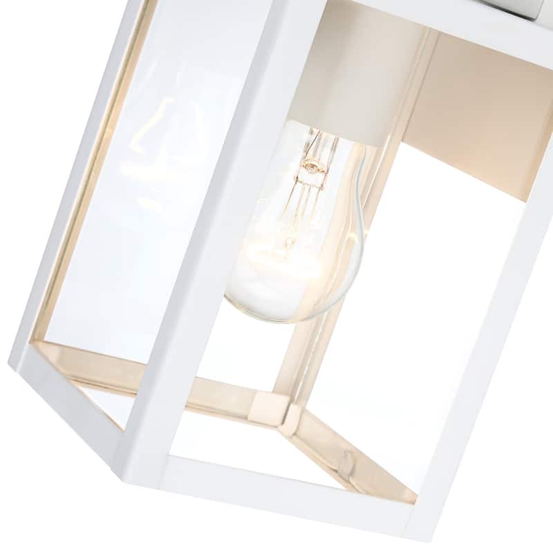 9.5 in. Black Outdoor Hardwired Wall Lantern Scone with Clear Glass Shade and No Bulbs Included