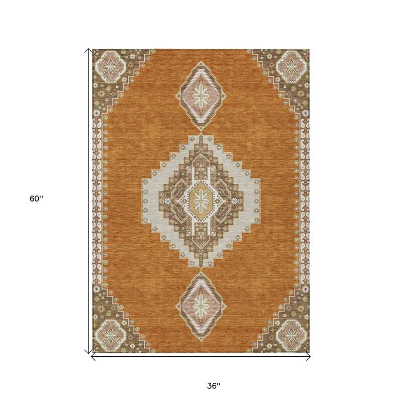 HomeRoots Oriental Traditional Rectangle Outdoor Rug