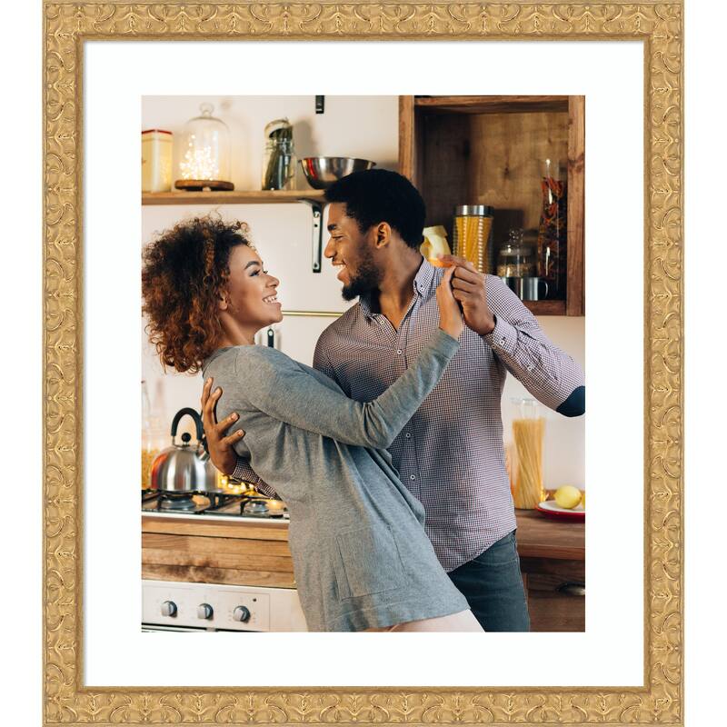 Lila Picture Frame, Photo Frame - 20x24 Matted White 16x20 - Lila Gold