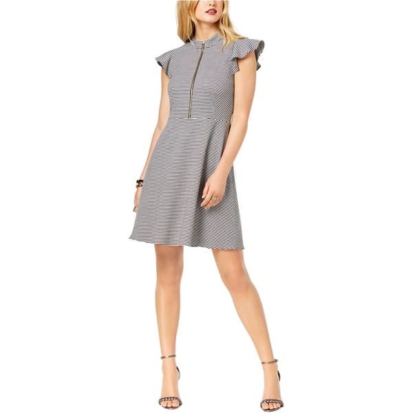 a line collar dress for women The Flutter-Sleeve Dress in Stretch Linen main image 1