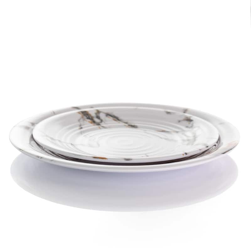 Lombardy 12 Piece Chip-Resistant Melamine Dinnerware Set in White