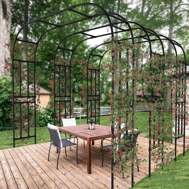 Garden Arch Trellis for Climbing Plants, Large Arch Arbor Trellis - 87''H x 16''L x 79''W