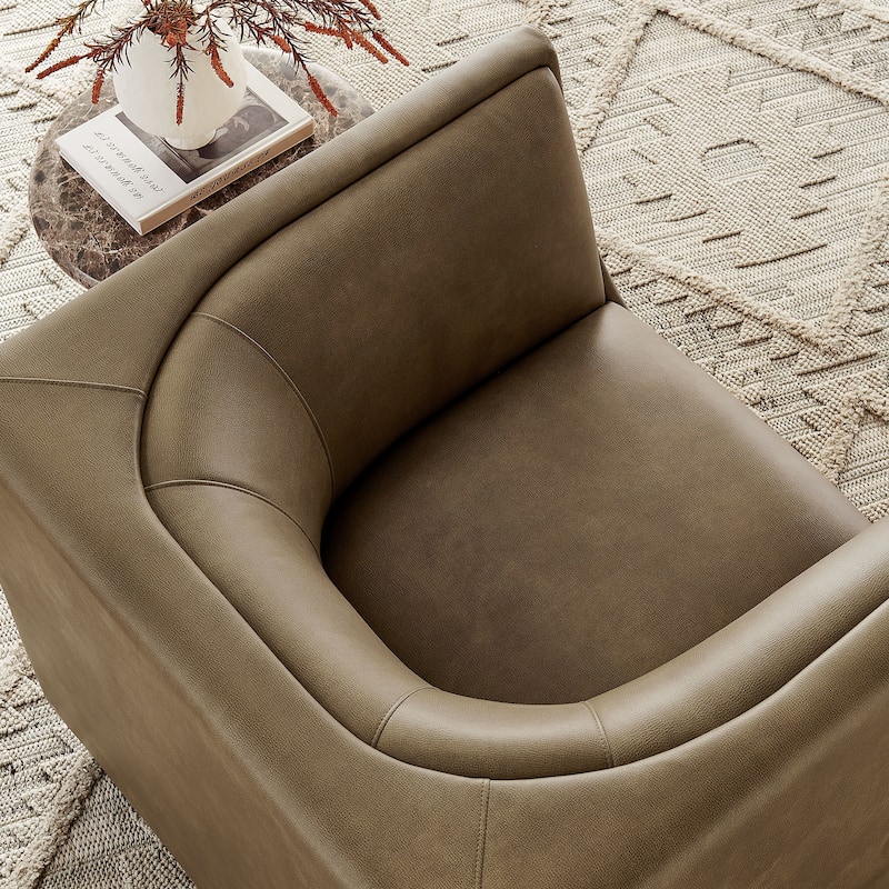 Hilda Curved Back Vegan Leather Armchair
