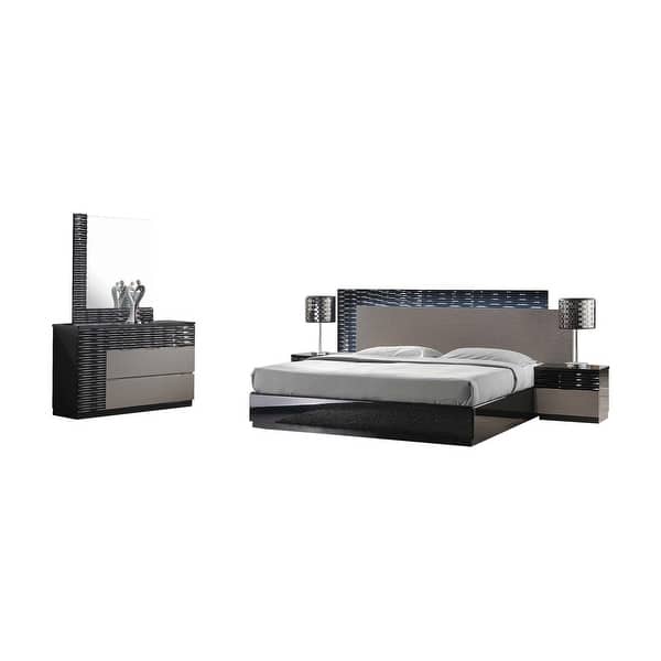slide 2 of 6, Best Master Furniture 5 Pieces Black/Zebra Grey Bedroom Set California King