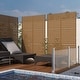 preview thumbnail 35 of 166, Outdoor Privacy Screen with Stand for Patio Garden Metal Fence Brown - 014-Horizontal Stripe