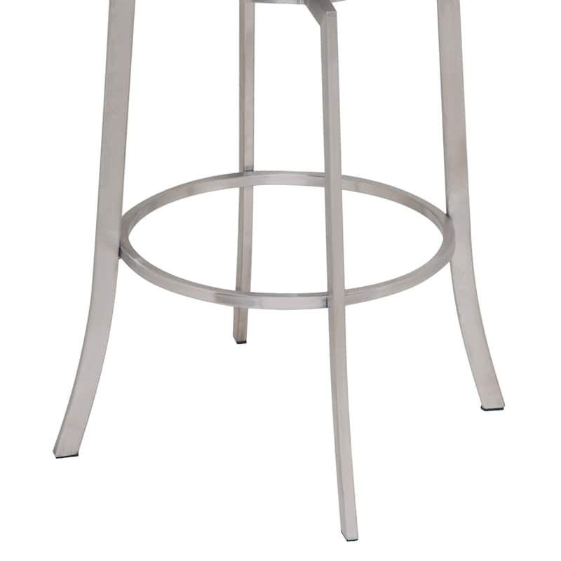Armen Living Viper Faux Leather and Stainless Steel Swivel Counter Stool