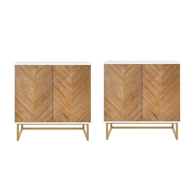 Nathan James Enloe Rustic Doors Metal Base Free Standing Modern Storage Cabinet for Entryway
