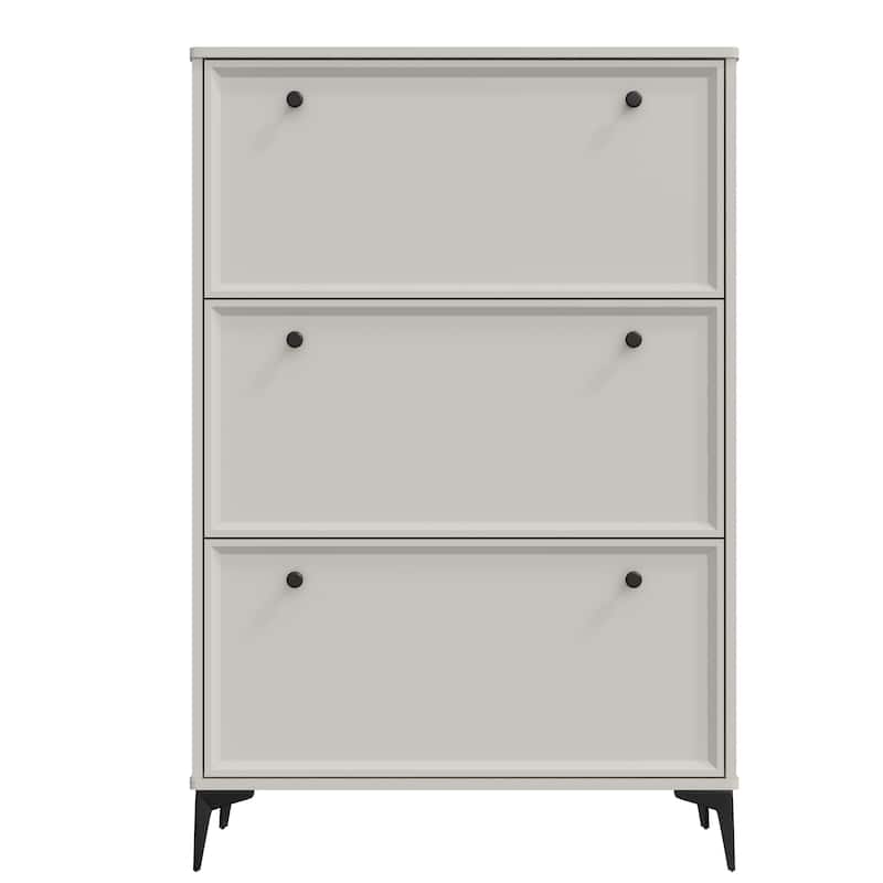Modern Shoe Cabinet with 3 Flip Drawers, Slim Shoe Storage Organizer, Freestanding Hidden Shoe Rack for Entryway
