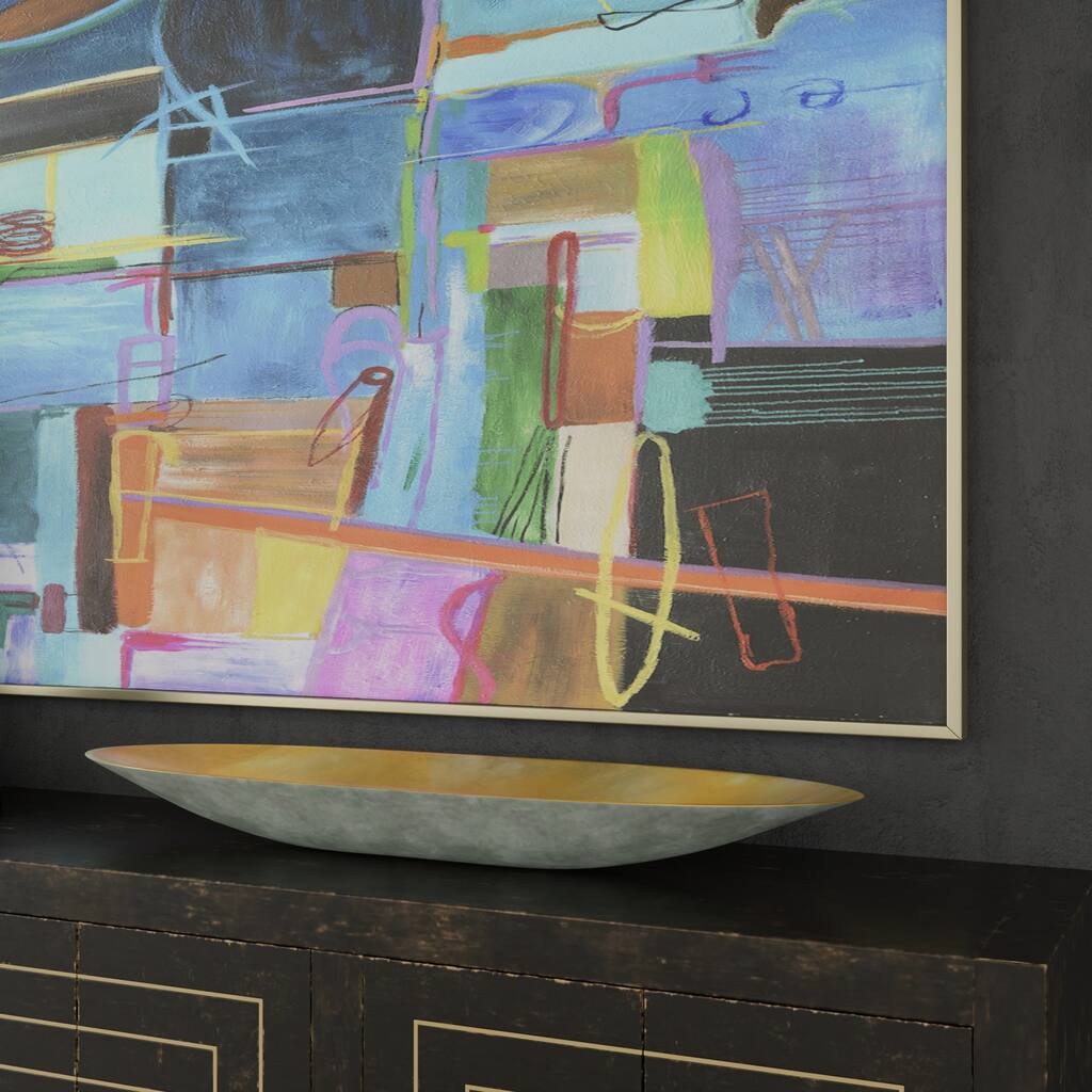 Harp & Finial Cella Tray - Pearl White Finish on Resin with Gold Leaf Interior