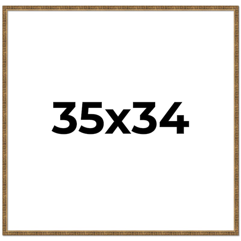 35x34 Frame Black Real Wood Picture Frame Kingsley Gold Distressed Photo Frame with UV Acrylic Foam Board Backing &