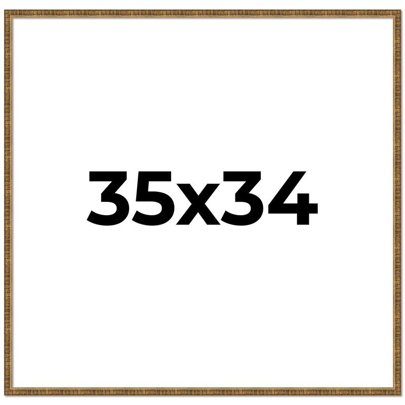 35x34 Frame Gold Solid Wood Picture Frame - Complete Modern Photo