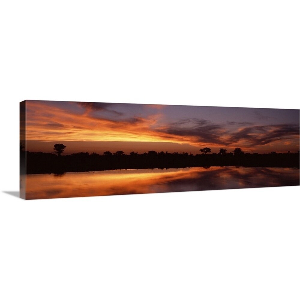 Shop Sunset Water Hole Botswana Africa Canvas Wall Art Overstock 16873926