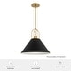 preview thumbnail 7 of 7, Hunter Carrington Isle Black / Luxe Gold Pendant - Island, Dining Room, Foyer, Bedroom - Casual, Transitional, Cone - Designer!