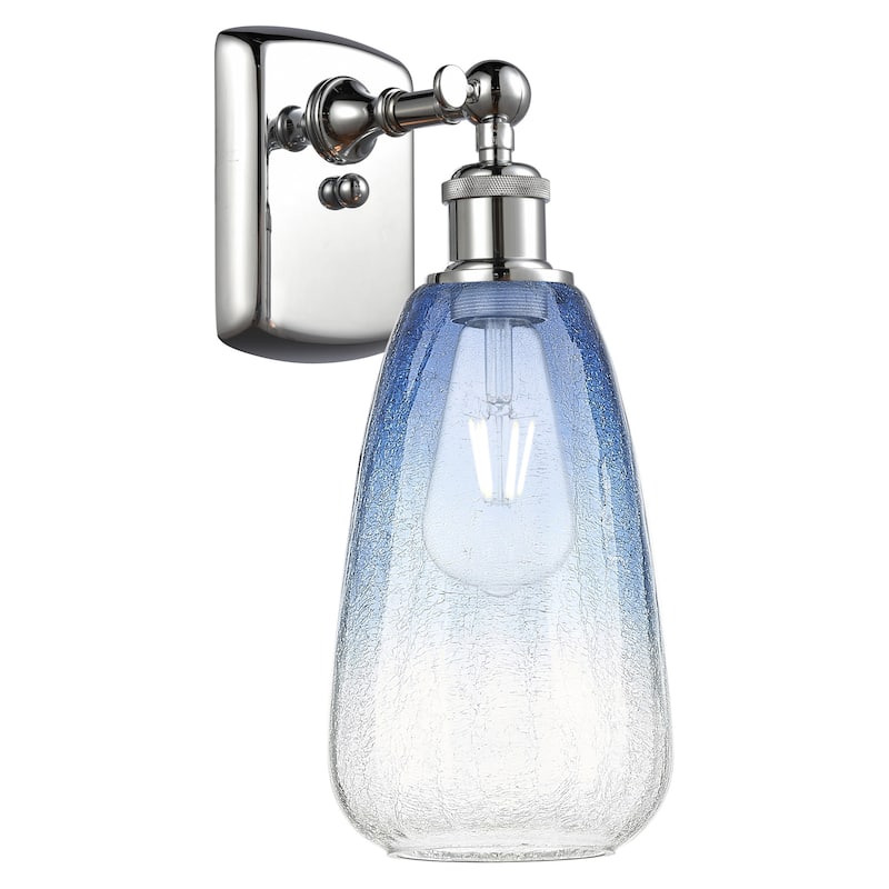 Innovations Lighting 516-1W-14-6 Brookhaven Almond Sconce Brookhaven - Polished Chrome / Sapphire Blue