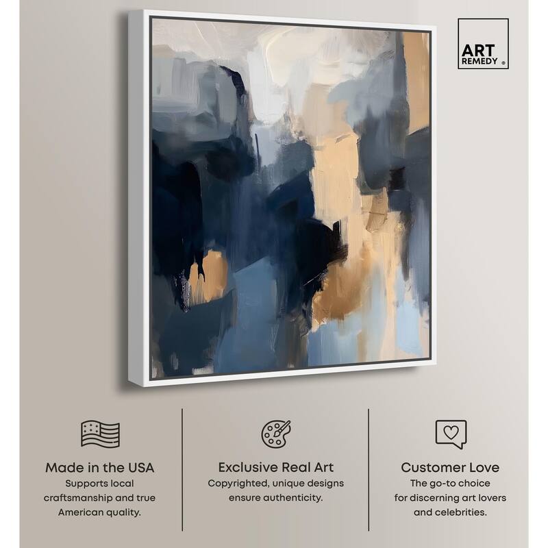 Navy Beige II Canvas by Art Remedy