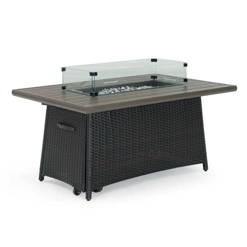 Portofino Casual 13 Piece Sunbrella Outdoor Patio Motion Fire Estate Set