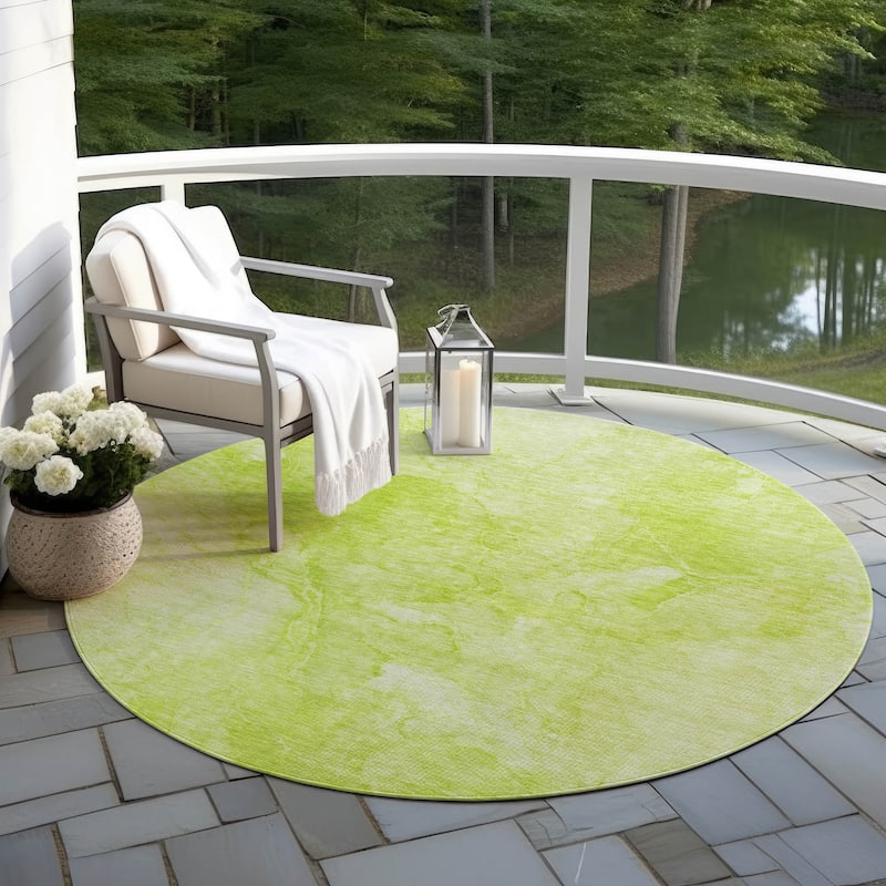 Machine Washable Indoor/ Outdoor Chantille Abstract Watercolor Rug