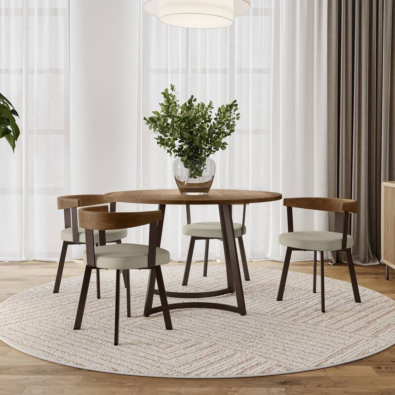 Amisco Lars Dining Chair with Wooden Backrest and Armrests