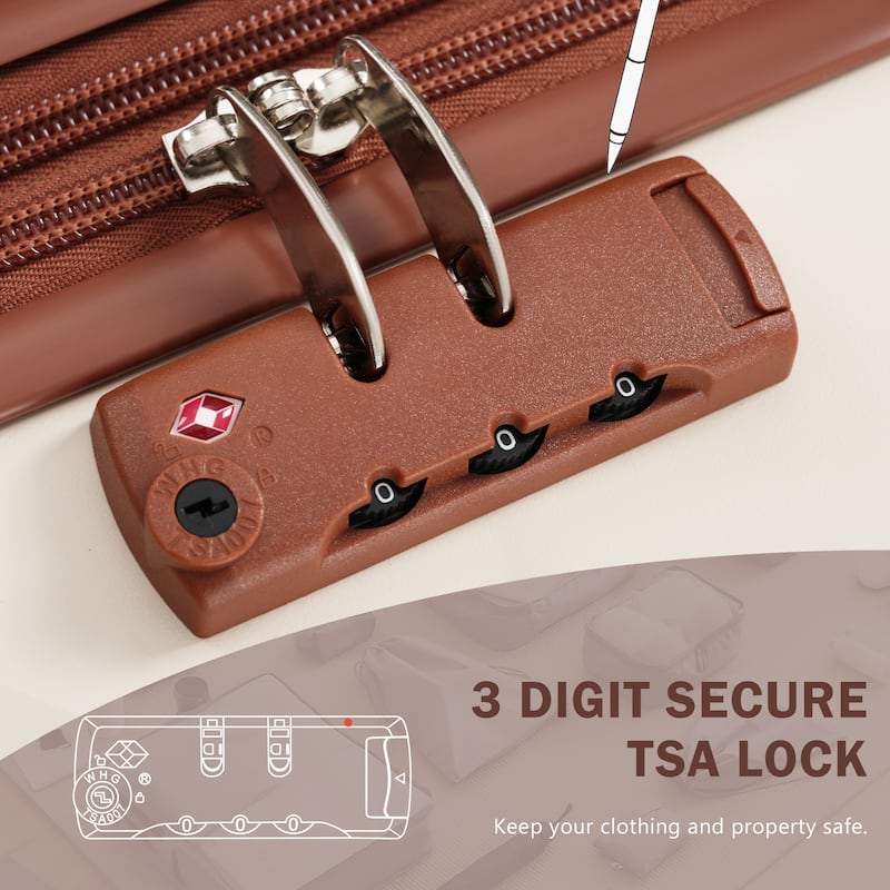 Luggage Set 5 Piece, Hardside Carry on Suitcase , Expandable Luggage with Travel Bags Spinner Wheels TSA Lock