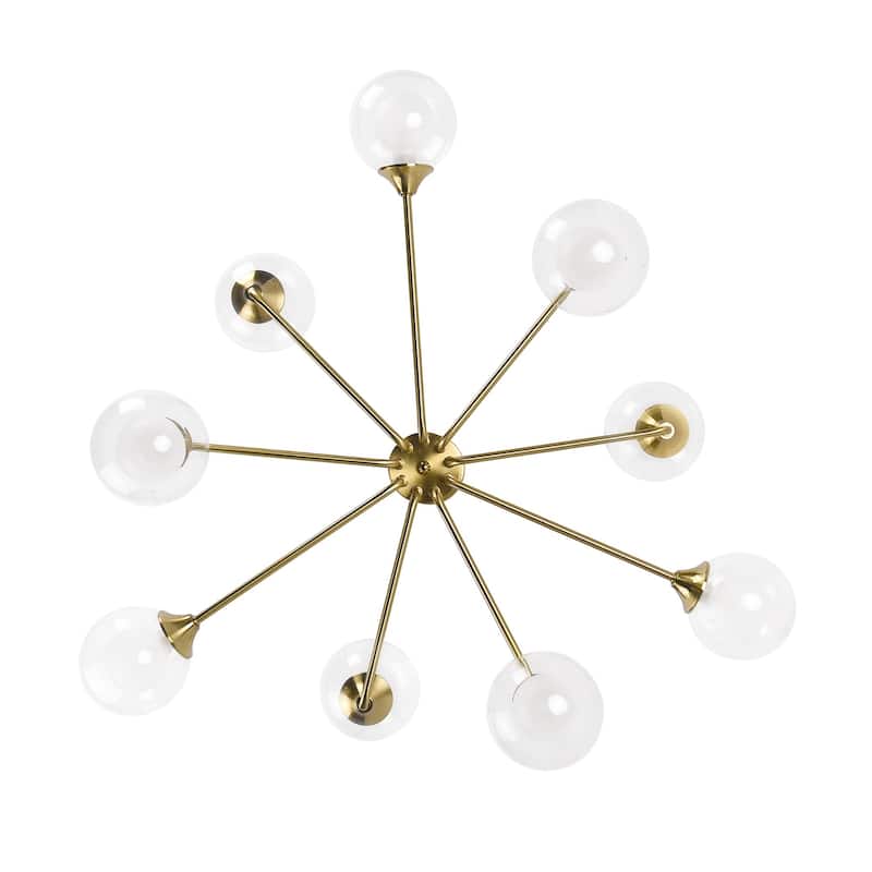 9-Light Sputnik Chandelier - Brass