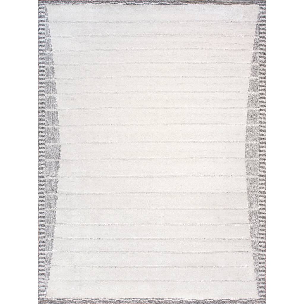 Pasargad Home Turkish Sutton Striped Ivory/Grey Area Rug