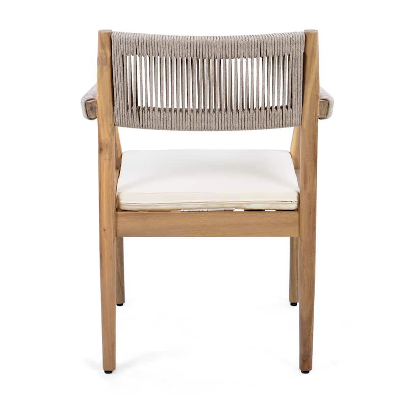Christopher Knight Home - Sable Acacia Wood Rope Outdoor Dining Chair Set