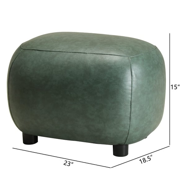 dimension image slide 0 of 6, KINWELL 23" Wide Faux Leather Upholstered Ottoman Footrest, PU Entryway Footstool