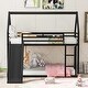 preview thumbnail 13 of 20, Twin over Twin Metal House Bunk Kids Bed with Built-in Convertible Ladder,Guardrailand Slide