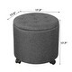 preview thumbnail 30 of 49, Adeco Faux Leather Round Storage Ottoman with Tufted