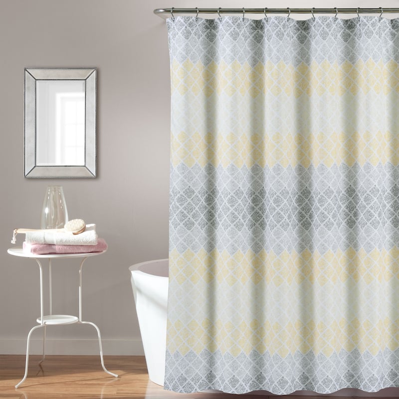 Lush Decor Medallion Ombre Shower Curtain - Yellow/Gray