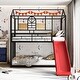 preview thumbnail 2 of 11, Twin Over Twin Metal Bunk Bed ,Metal Housebed With Slide,Three Colors Available.(Black with Red Slide)