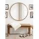 preview thumbnail 9 of 46, Kate and Laurel McLean Round Wood Framed Wall Mirror