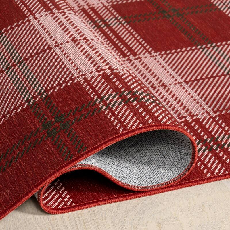 Nuloom Aelin SplashGuard Plaid Machine Washable Area Rug
