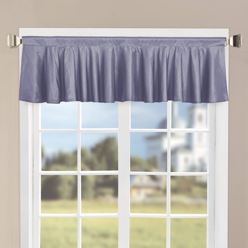 Home Soft Things Solid Faux Silk 1 Piece Valance Set,60" x 19" - 60" x 19" - Grape